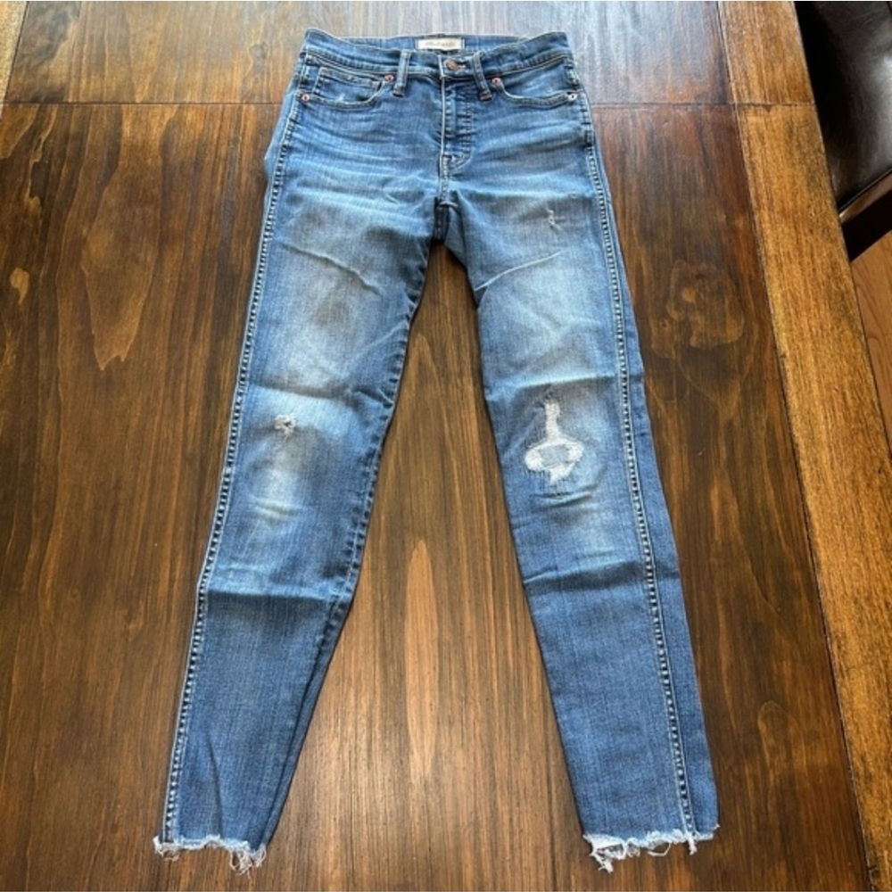 Madewell 9” high rise skinny jeans distressed women’s 25